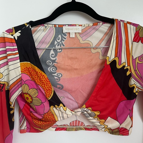 Ronny Kobo Halena Top and Blythe Matching Long Sleeve Crop Top and Skirt Set XS - Picture 9 of 14